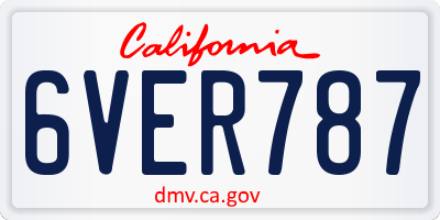 CA license plate 6VER787