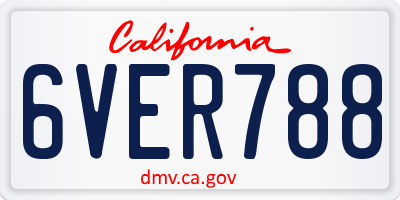 CA license plate 6VER788