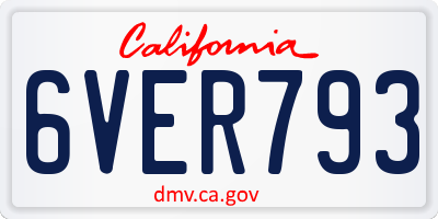 CA license plate 6VER793