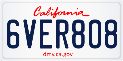 CA license plate 6VER808