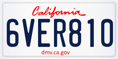 CA license plate 6VER810