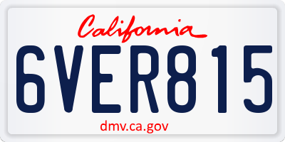 CA license plate 6VER815