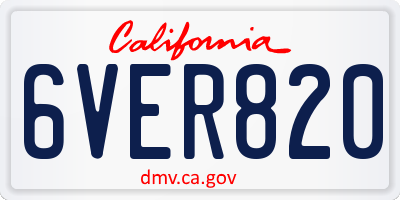 CA license plate 6VER820