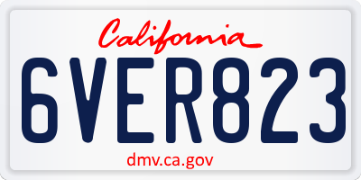 CA license plate 6VER823