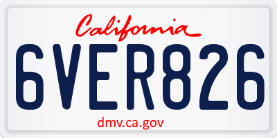 CA license plate 6VER826