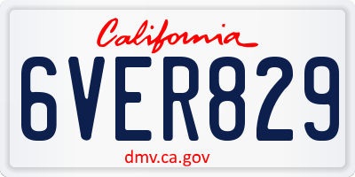 CA license plate 6VER829