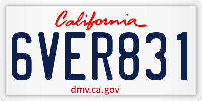 CA license plate 6VER831