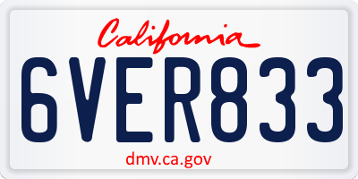 CA license plate 6VER833