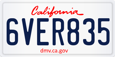 CA license plate 6VER835