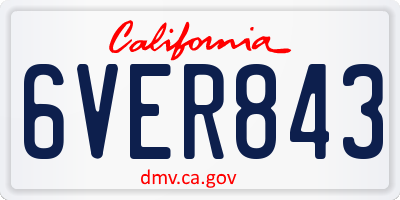 CA license plate 6VER843