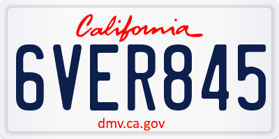 CA license plate 6VER845