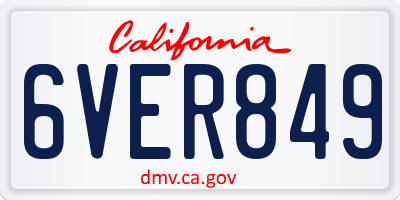 CA license plate 6VER849