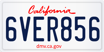 CA license plate 6VER856