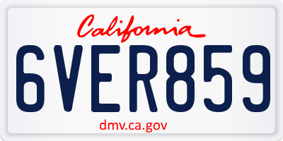 CA license plate 6VER859