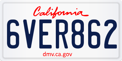 CA license plate 6VER862