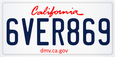 CA license plate 6VER869