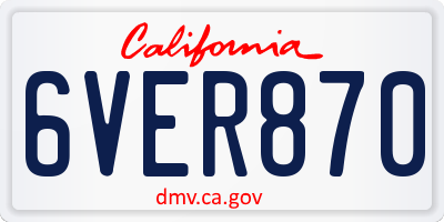 CA license plate 6VER870