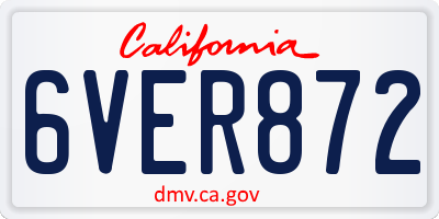 CA license plate 6VER872