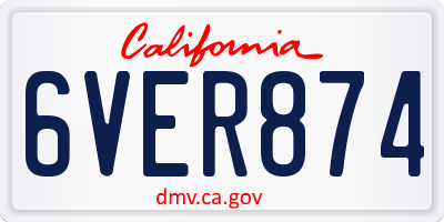 CA license plate 6VER874