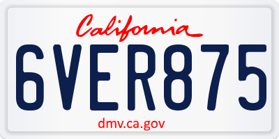 CA license plate 6VER875