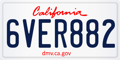 CA license plate 6VER882