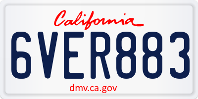 CA license plate 6VER883