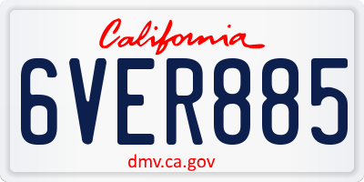CA license plate 6VER885