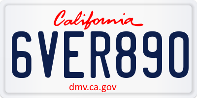 CA license plate 6VER890