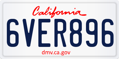 CA license plate 6VER896