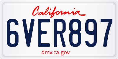 CA license plate 6VER897