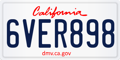 CA license plate 6VER898