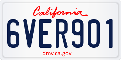 CA license plate 6VER901