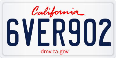 CA license plate 6VER902