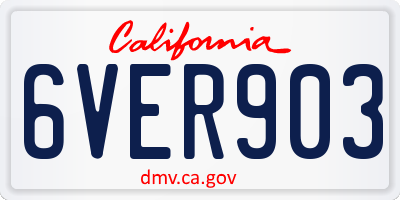 CA license plate 6VER903