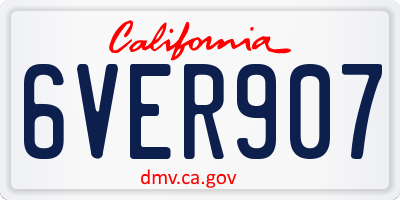CA license plate 6VER907