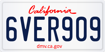 CA license plate 6VER909