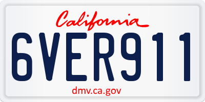 CA license plate 6VER911