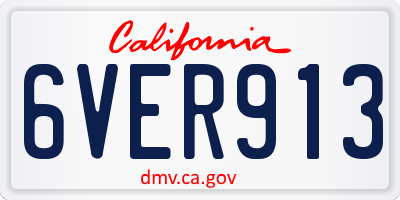 CA license plate 6VER913