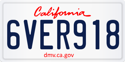 CA license plate 6VER918