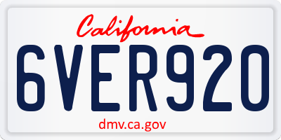 CA license plate 6VER920