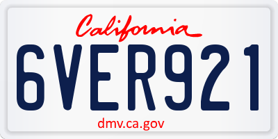 CA license plate 6VER921