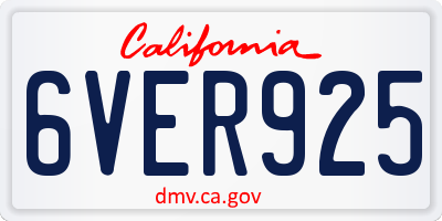 CA license plate 6VER925
