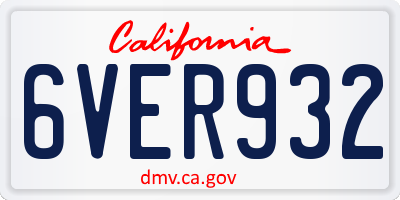 CA license plate 6VER932