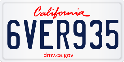 CA license plate 6VER935