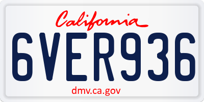CA license plate 6VER936
