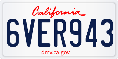 CA license plate 6VER943