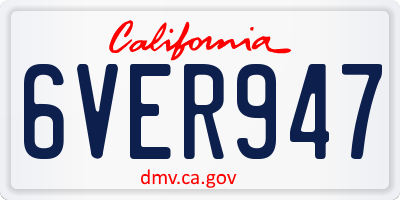 CA license plate 6VER947