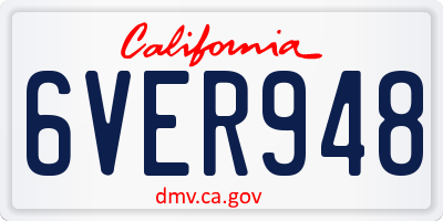 CA license plate 6VER948