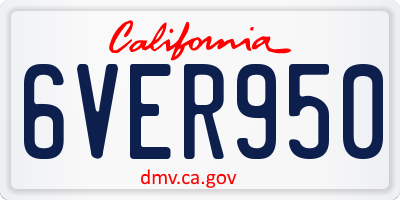 CA license plate 6VER950