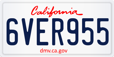 CA license plate 6VER955